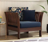 ONIJA  One Seater Sofa for Livingroom - Wooden Sofa Set for Home - Sheesham Wood 1 Seater Sofa for Office - Couch for Bedroom - WALNUT FINISH